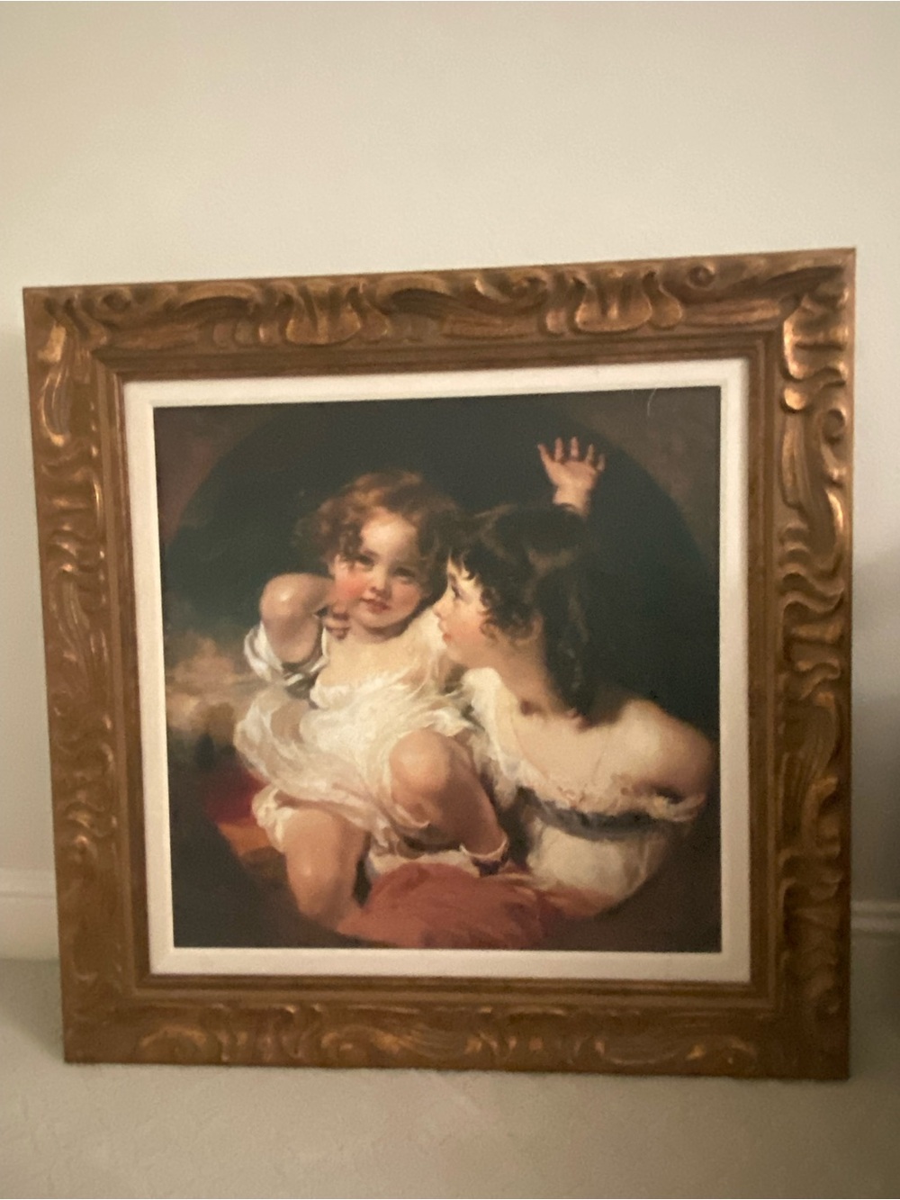 Ornate Gold Framed Old world gold painting 33x33